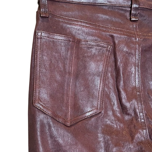 (Sold)RAG & BONE "THE LEATHER SKINNY" W1602L038DBL Women Size 26 WASHED BURGUNDY - Picture 6 of 12